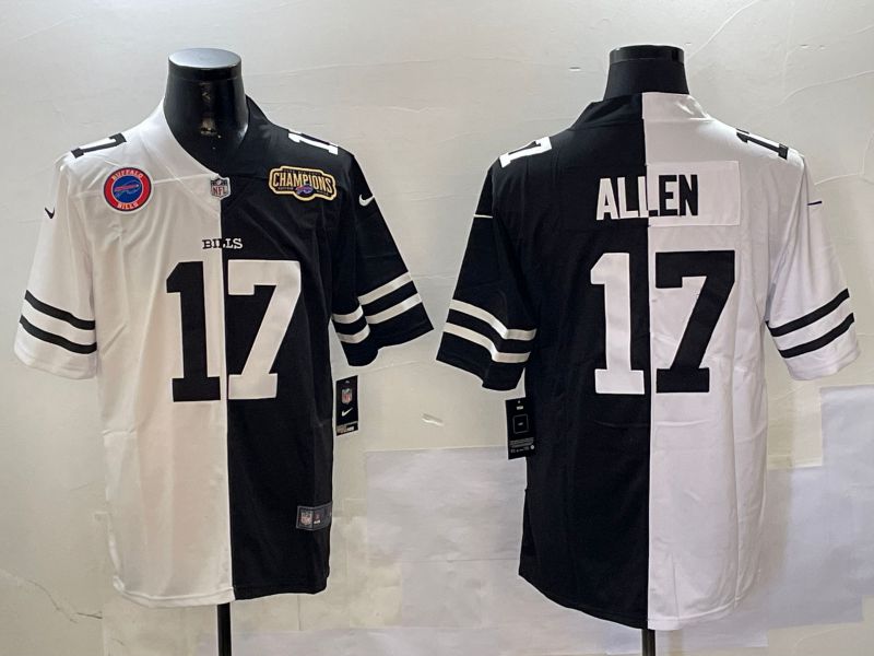 Men Buffalo Bills #17 Allen Black White 2024 Nike Limited NFL Jersey style 01081->atlanta falcons->NFL Jersey